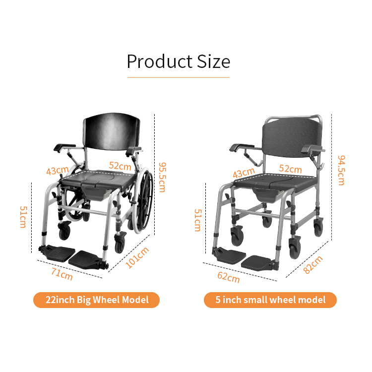 KDB691E 20" Extra-Wide Commode Chair with PU Seat | Wholesale - Image 2