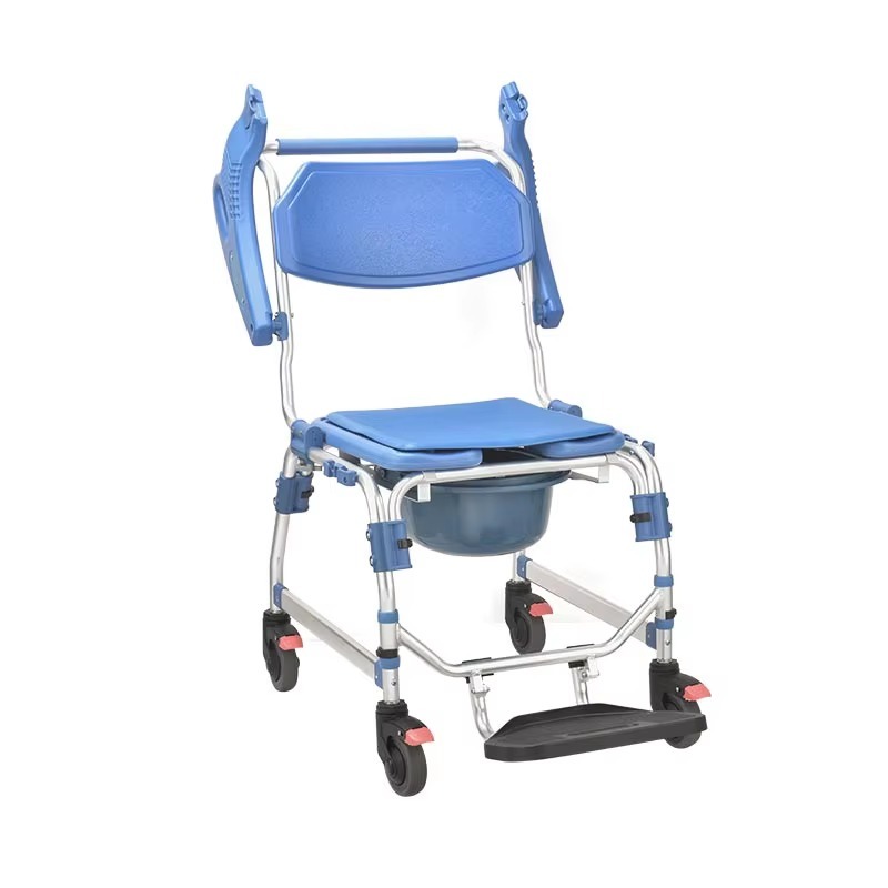 KDB Series Aluminum Commode Chair with EVA Seat & 4" Casters | OEM Factory - Image 4
