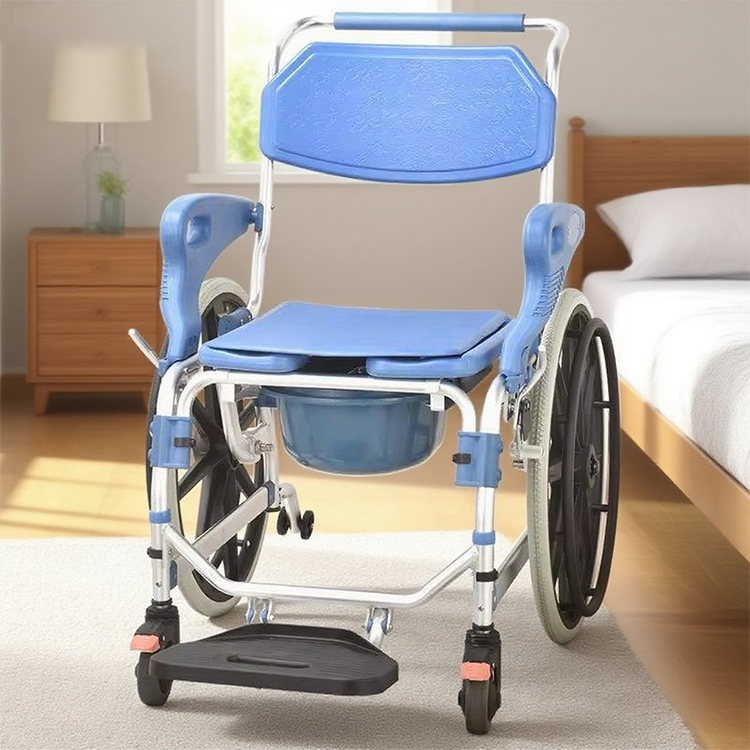 KDB Series Aluminum Commode Wheelchair with 22" Rear Wheels | OEM Factory - Image 2