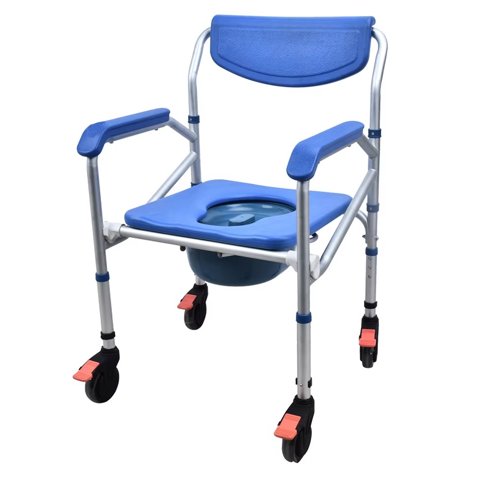 KDB Series Adjustable Aluminum Commode Chair with Padded Seat | OEM Factory - Image 2