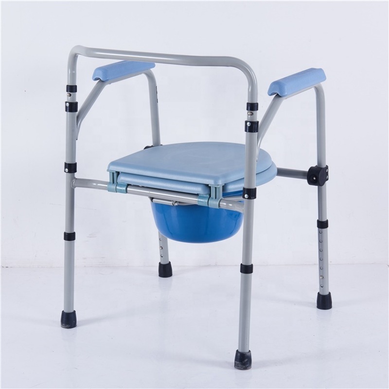 KDB Series Adjustable Height Steel Commode Chair with Wheels | Wholesale - Image 3