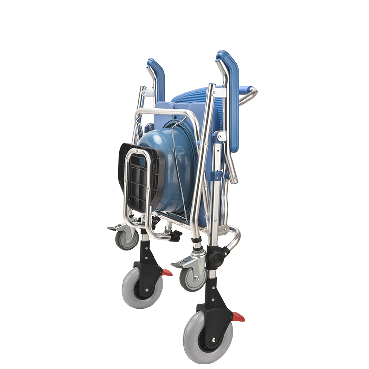 KDB Series Foldable Wheeled Commode Chair with PE Seat | OEM Factory - Image 2