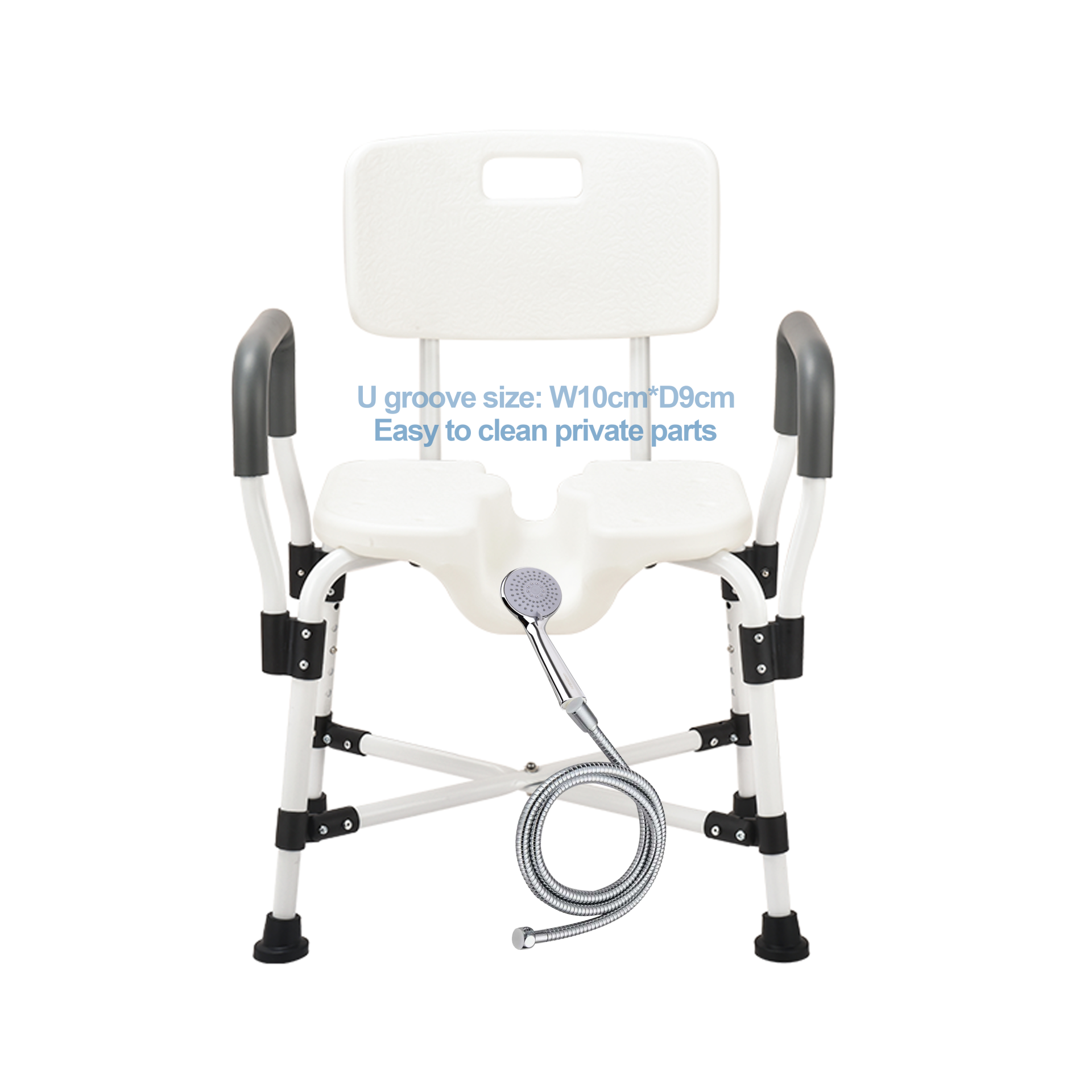 KDB Series Height Adjustable Shower Chair with Backrest | OEM Factory - Image 2