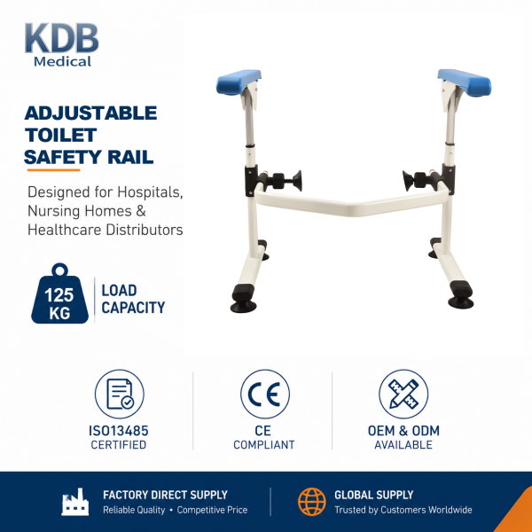 KDB Series Adjustable Toilet Safety Frame with Non-Slip Suction Feet | OEM Factory