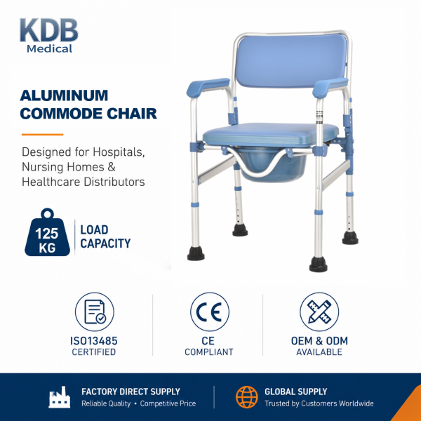 KDB Series Adjustable Commode Chair with Large Foot Pads | OEM Factory