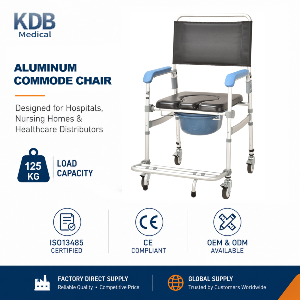 KDB Series PVC Seat Adjustable Height Commode Chair | OEM Factory
