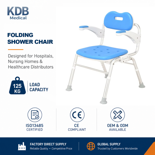 KDB795 Shower Chair with Flip-Up Armrests and Backrest | OEM Factory
