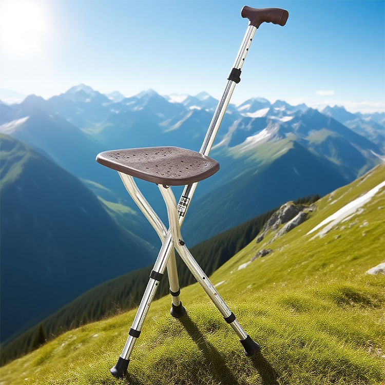 KDB Series Aluminum Folding Walking Cane with Seat | OEM Factory - Image 2