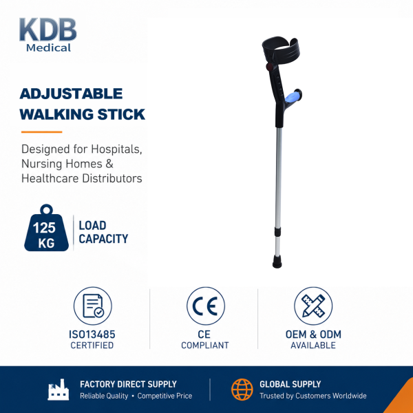 KDB Series Adjustable Forearm Crutch with Reflectors | OEM Factory