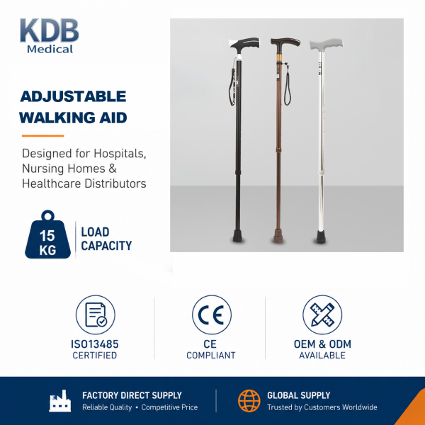 KDB Series Adjustable Aluminum Walking Cane with Ergonomic Grip | OEM Factory