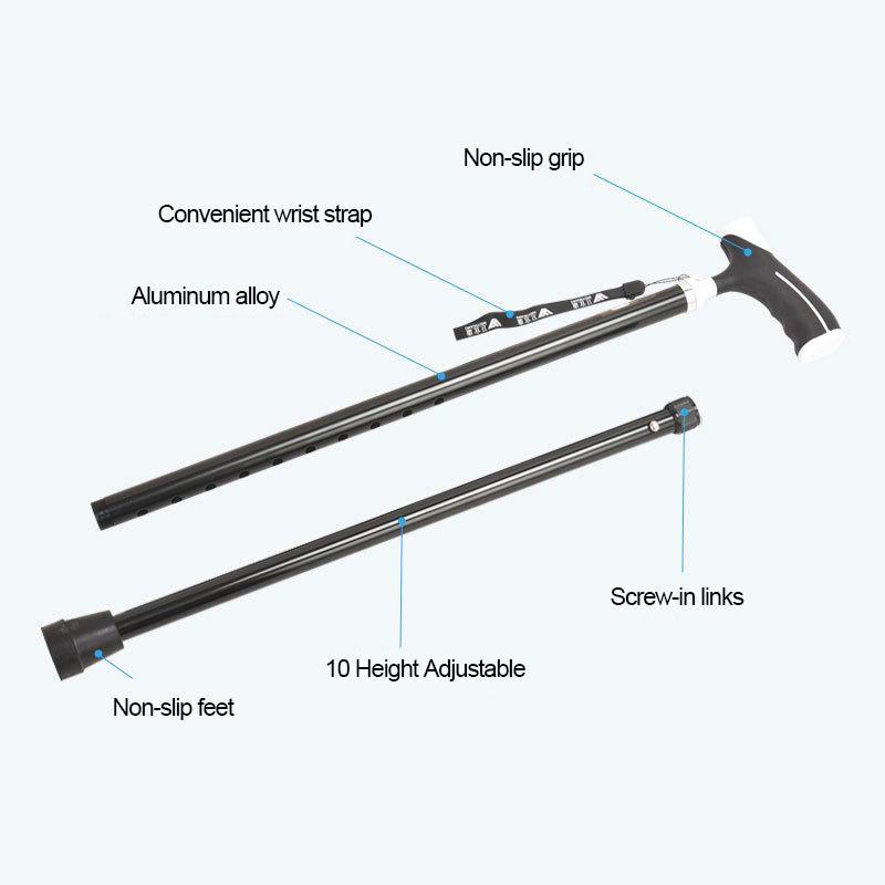 KDB Series Adjustable Aluminum Walking Cane with Ergonomic Grip | OEM Factory - Image 2