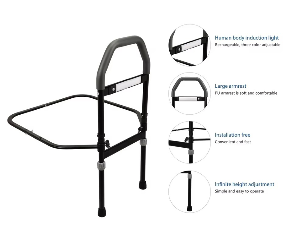 KDB Series Adjustable Bedside Rail with Night Glow | Wholesale - Image 3