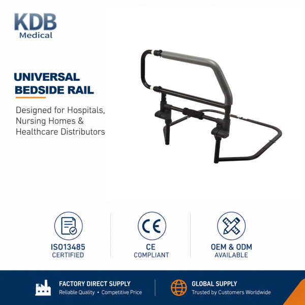 KDB504E02 No-Leg Folding Bedside Safety Rail with Adjustable Width | OEM Factory
