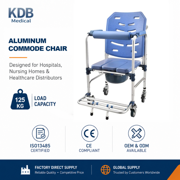 KDB Series High-Back Commode Chair with U-Shaped Seat | OEM Factory