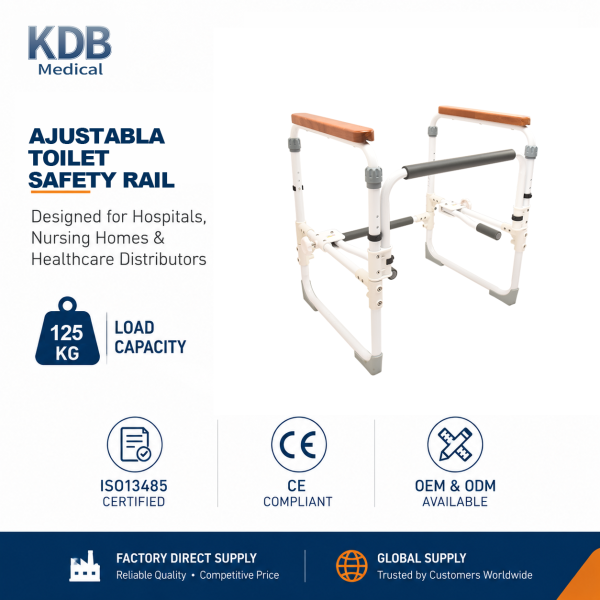 KDB Series Foldable Adjustable Height Toilet Safety Arm Support | OEM Factory