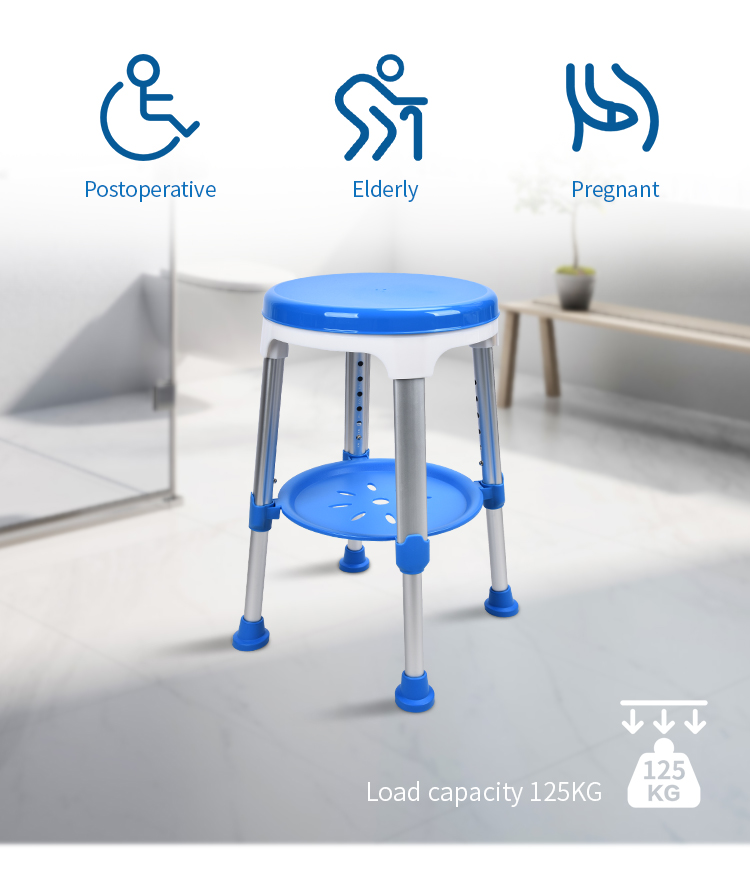 KDB Series Rotating Shower Stool with Storage Tray | Wholesale - Image 2