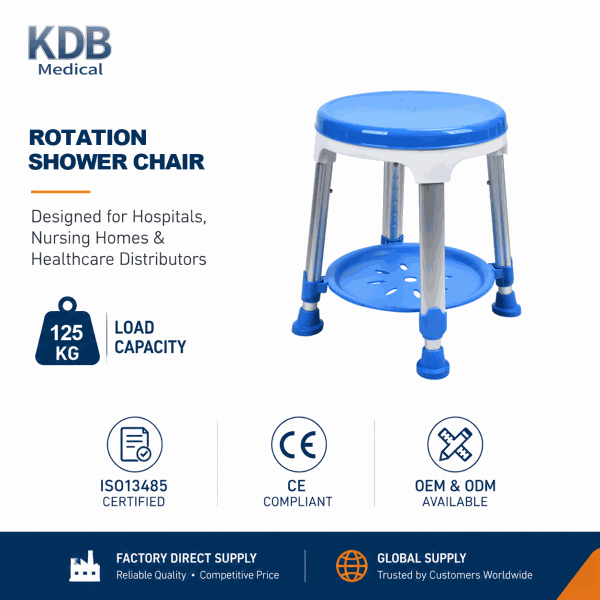 KDB Series Rotating Shower Stool with Storage Tray | Wholesale