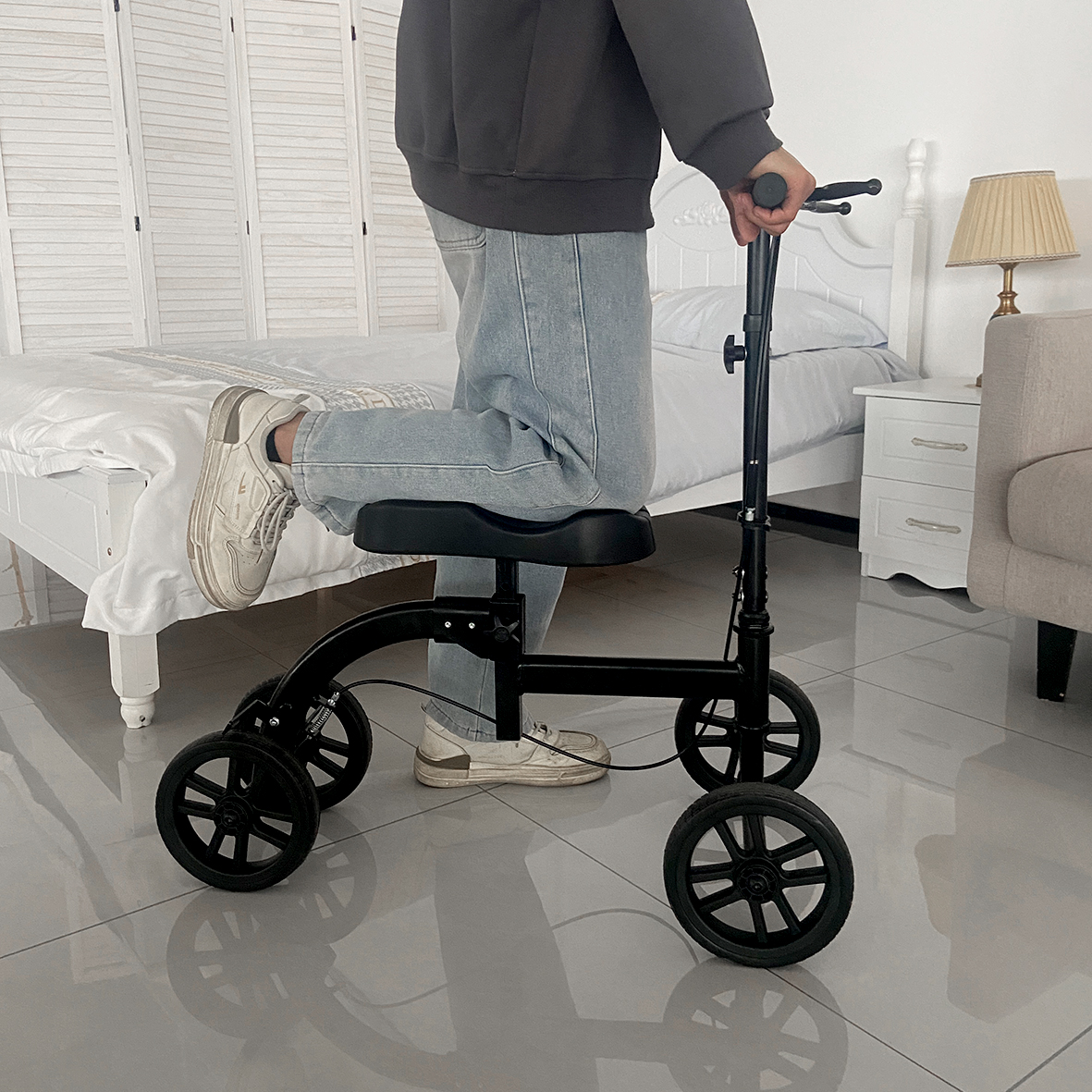 KDB Series Adjustable Wheeled Rollator Walker with Seat | OEM Factory - Image 2