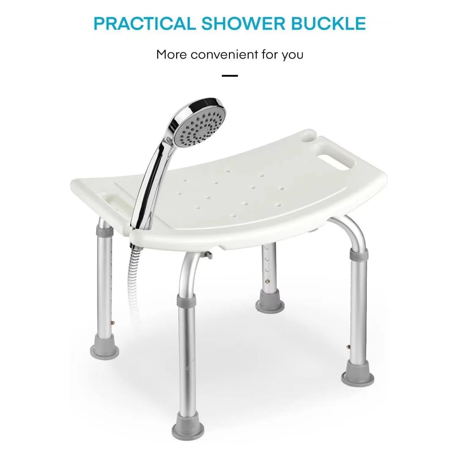 KDB797A-B01 Adjustable Shower Stool with PE Seat | Wholesale - Image 2