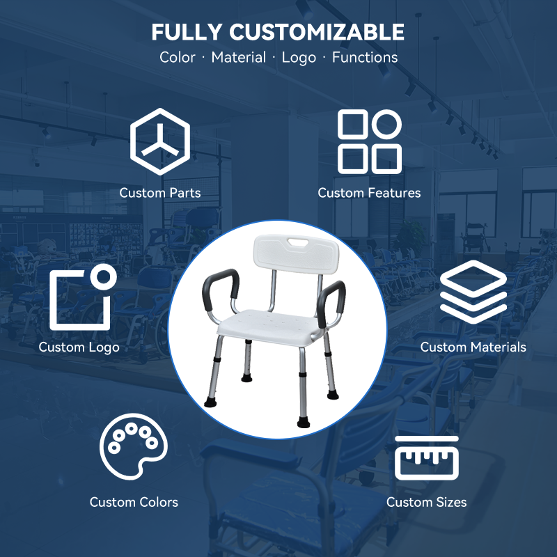 KDB Series Adjustable Shower Chair with EVA Padded Seat | OEM Factory - Image 4