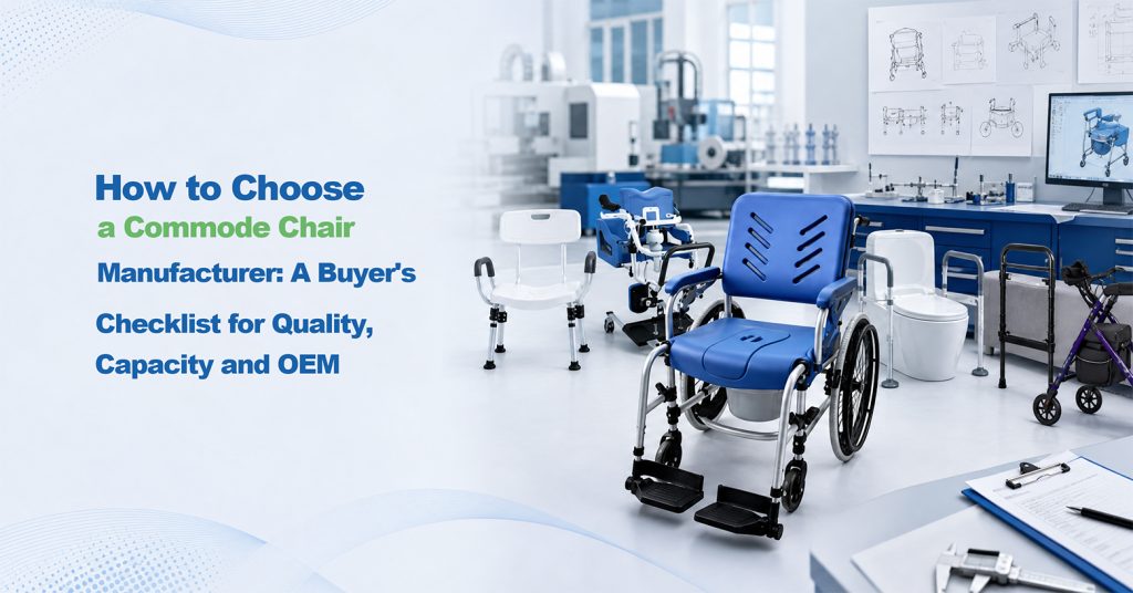Healthcare buyer evaluating a commode chair manufacturer for quality, production capacity and OEM customization